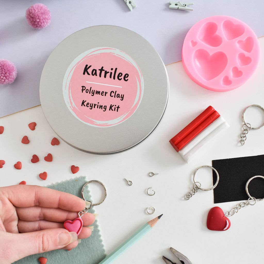 Katrilee Polymer Clay DIY Heart Keyring Craft Kit