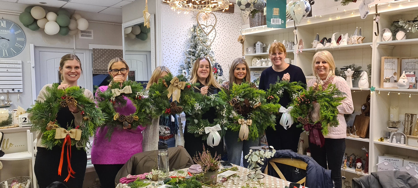 Wreath Making Workshop Monday 24.11.25 6-8pm *DEPOSIT ONLY* Please read description.