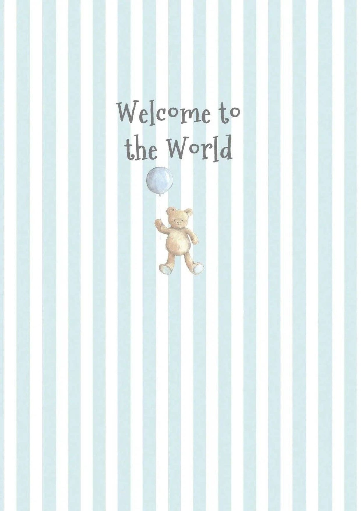 Ceramic Keepsake Decoration - Baby Boy Gift Greeting Card With Teddy Bear Balloon Ornament