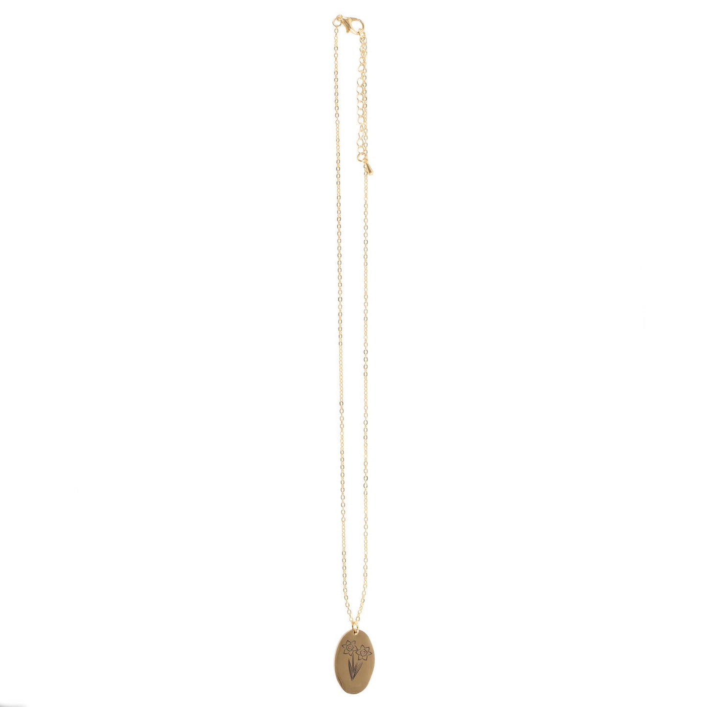 December Narcissus Birth Flower Necklace on Greeting Card