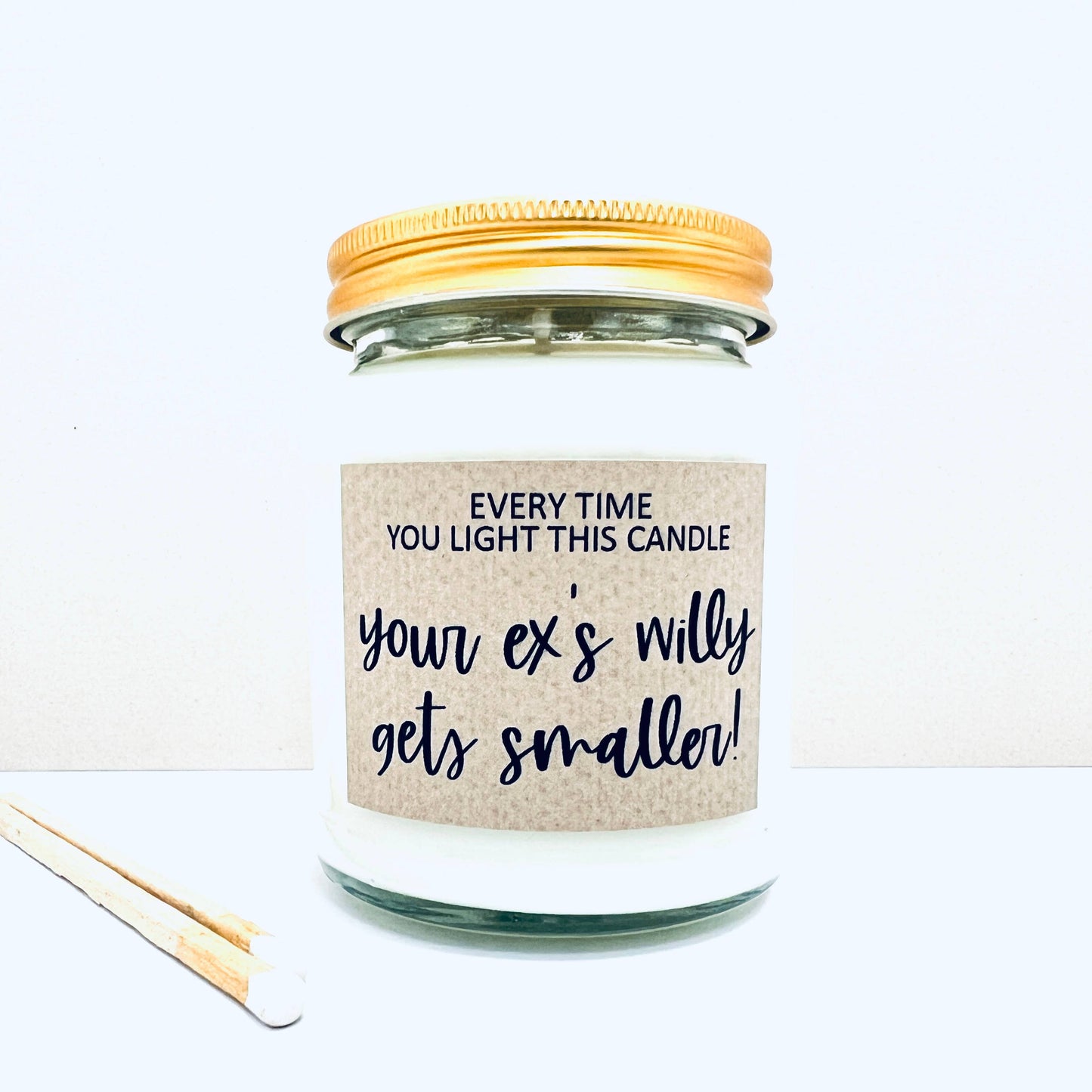 Your ex's willy gets smaller handmade soy scented candle : Coconut Milk and Sea Salt