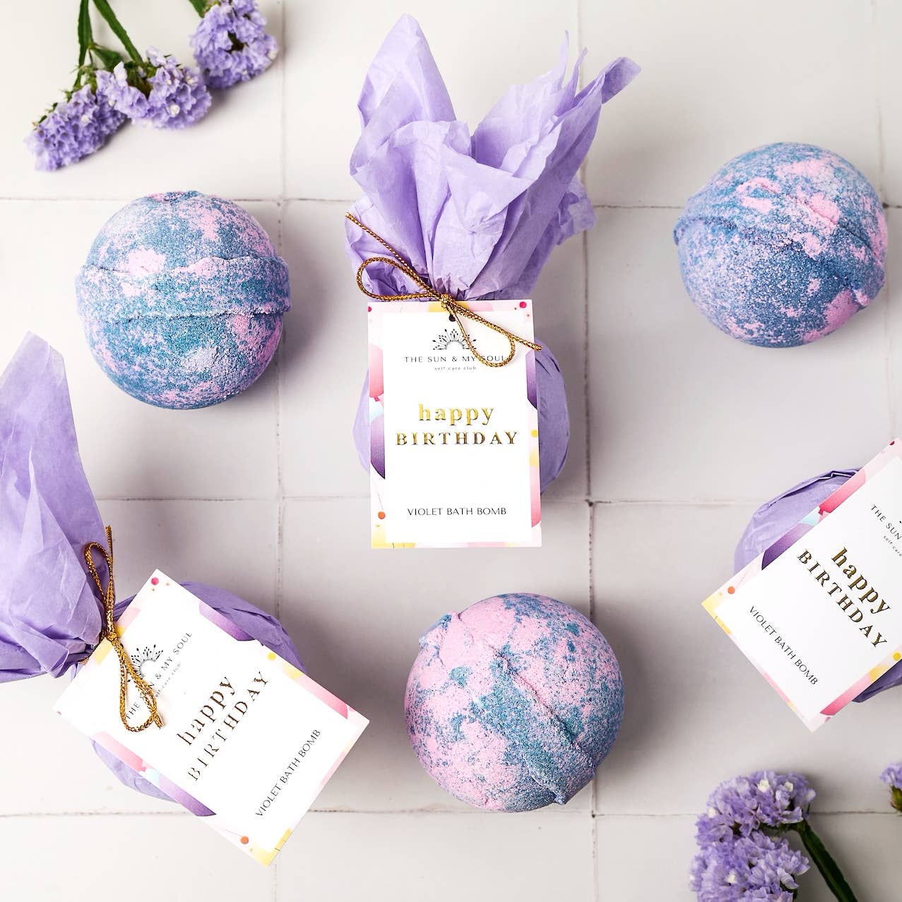Happy Birthday Bath Bomb Gift⎜Floral Luxury Bath Bomb Fizzer