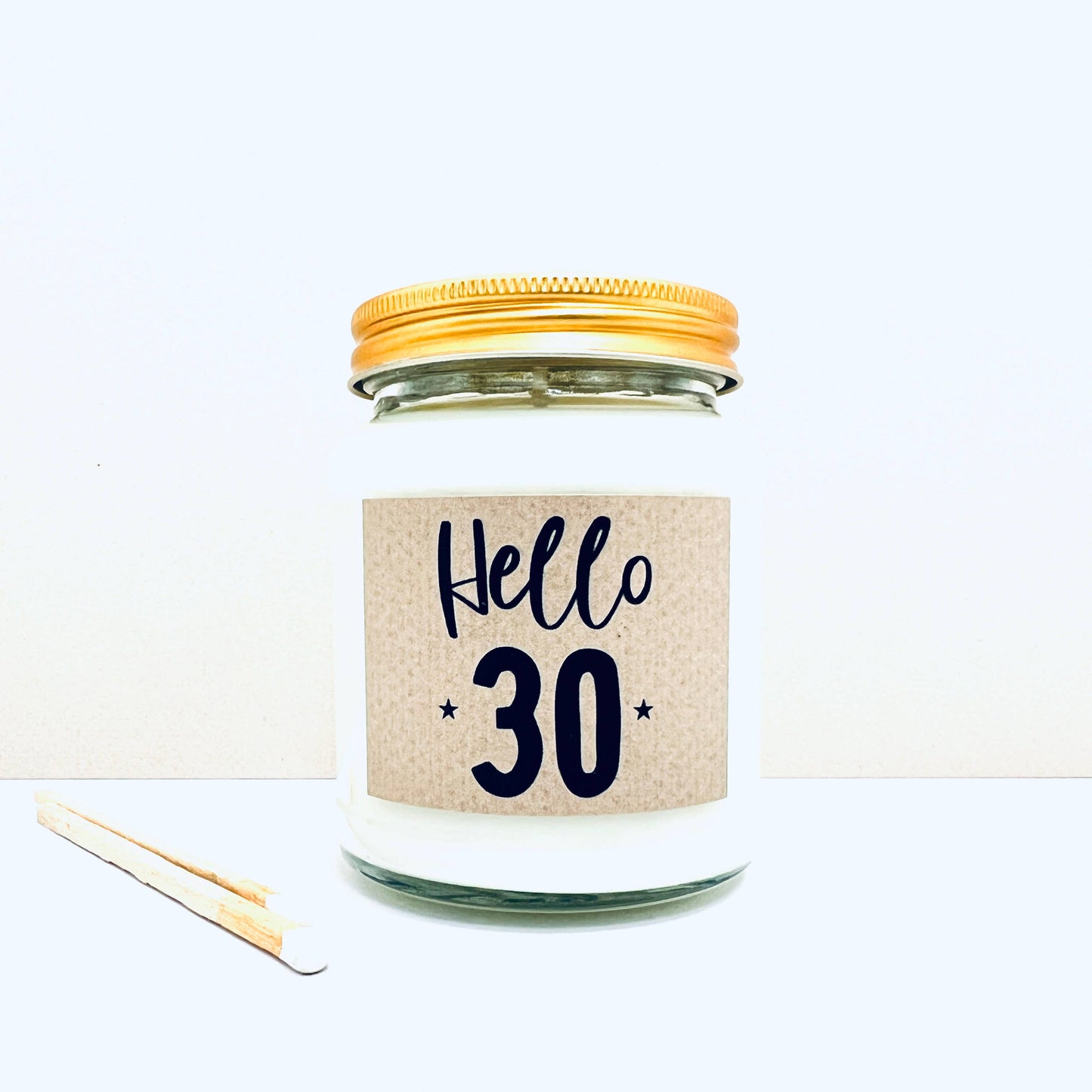 30 Milestone birthday age handmade soy scented candle: Coconut Milk & Sea Salt