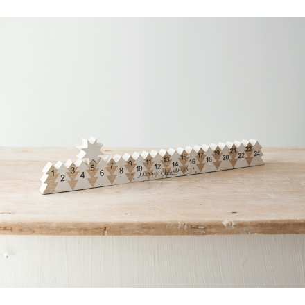 White and Wood Advent Count Down, 40cm