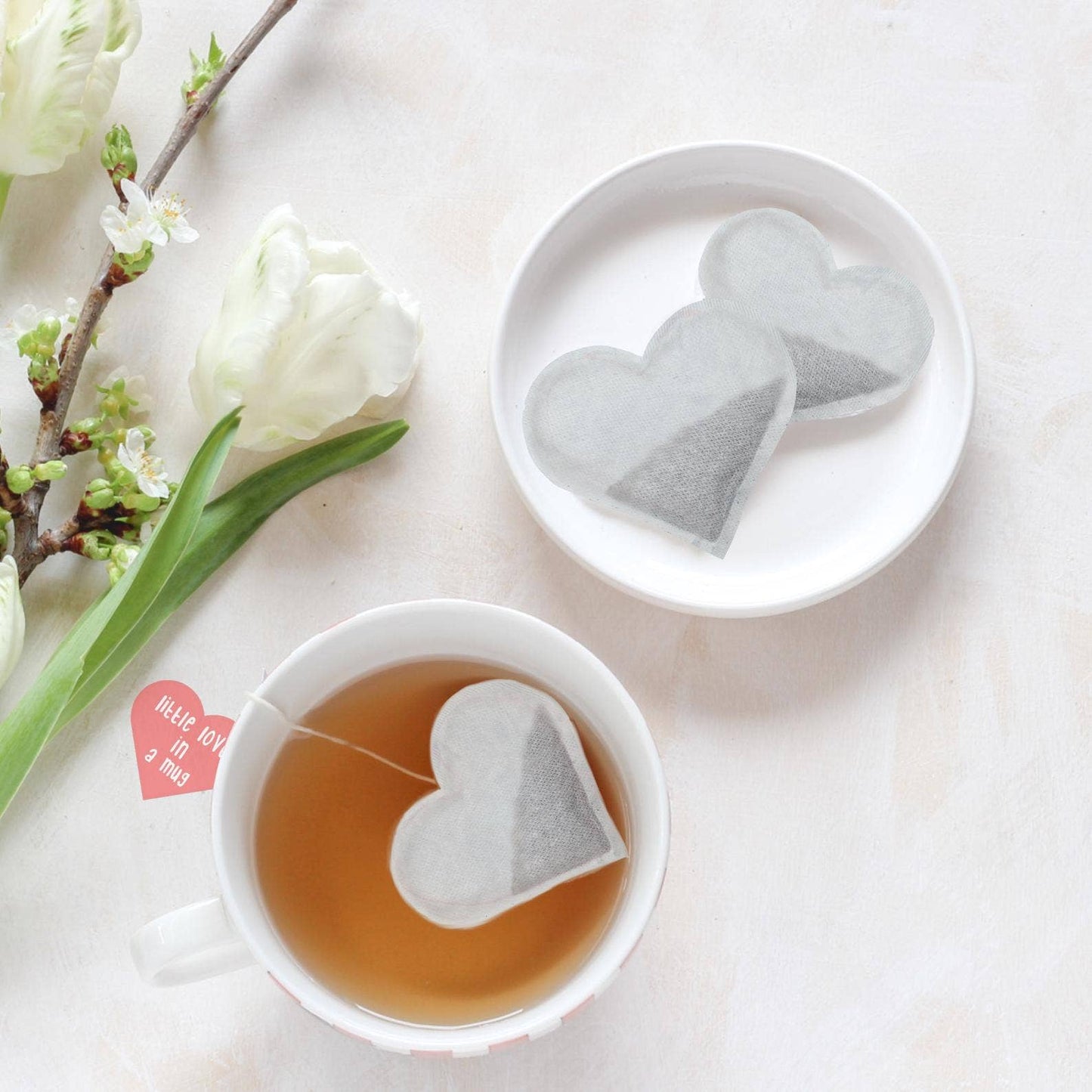 Heart shaped tea bags Tin of 5 Tea Bags - Peppermint Tea