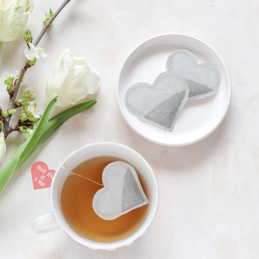 Heart shaped tea bags  Tin of 5 Tea Bags - Peppermint Tea