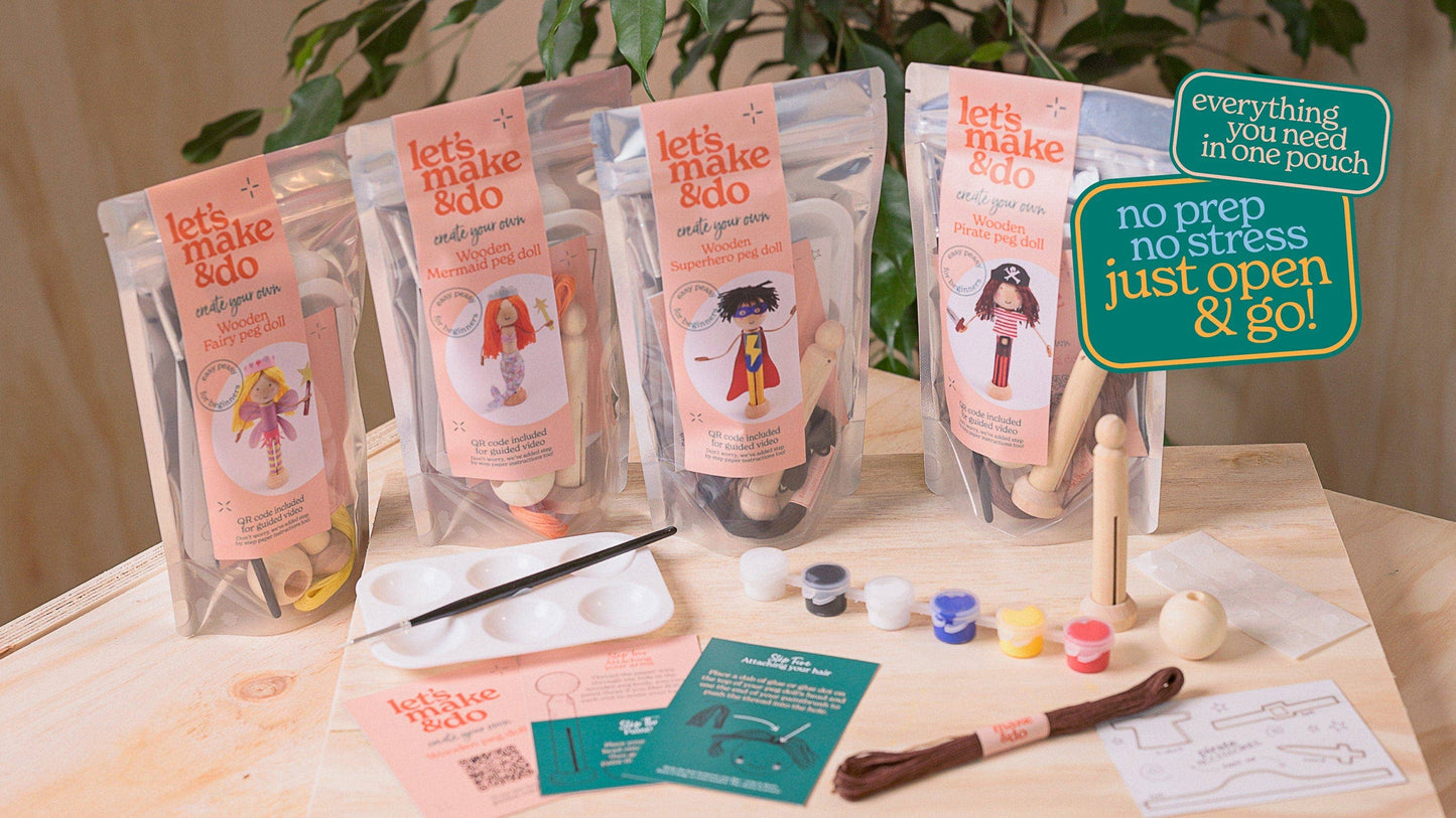 Create Your Own Pirate Wooden Peg Doll Kit