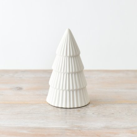 Matte White Tree Ornament, 17cm