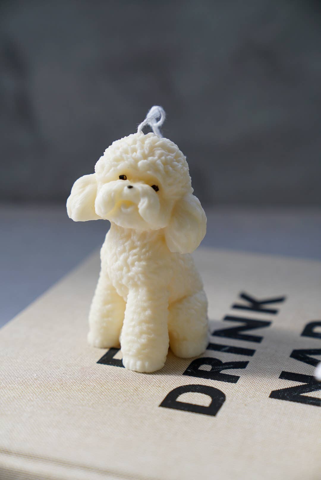 Bichon Candle | Cute Dog Candles | Handmade Soy Wax: Ivory / Sandalwood