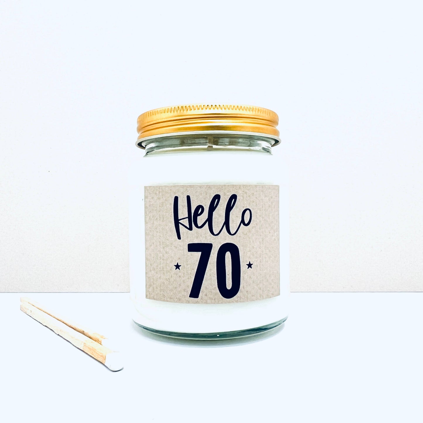 70 Milestone birthday age handmade soy scented candle: Coconut & Sea Salt