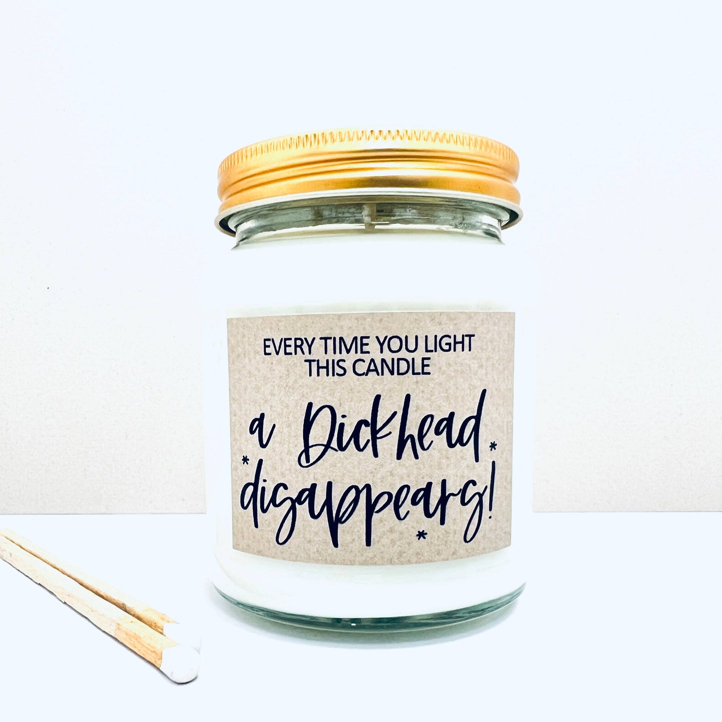 Dickhead Disappears soy scented candle: Coconut Milk and Sea Salt