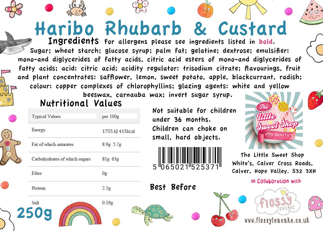 Rhubarb and Custard Sweet Bag 250g