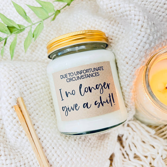 I no longer give a shit handmade soy scented candle : Coconut Milk and Sea Salt