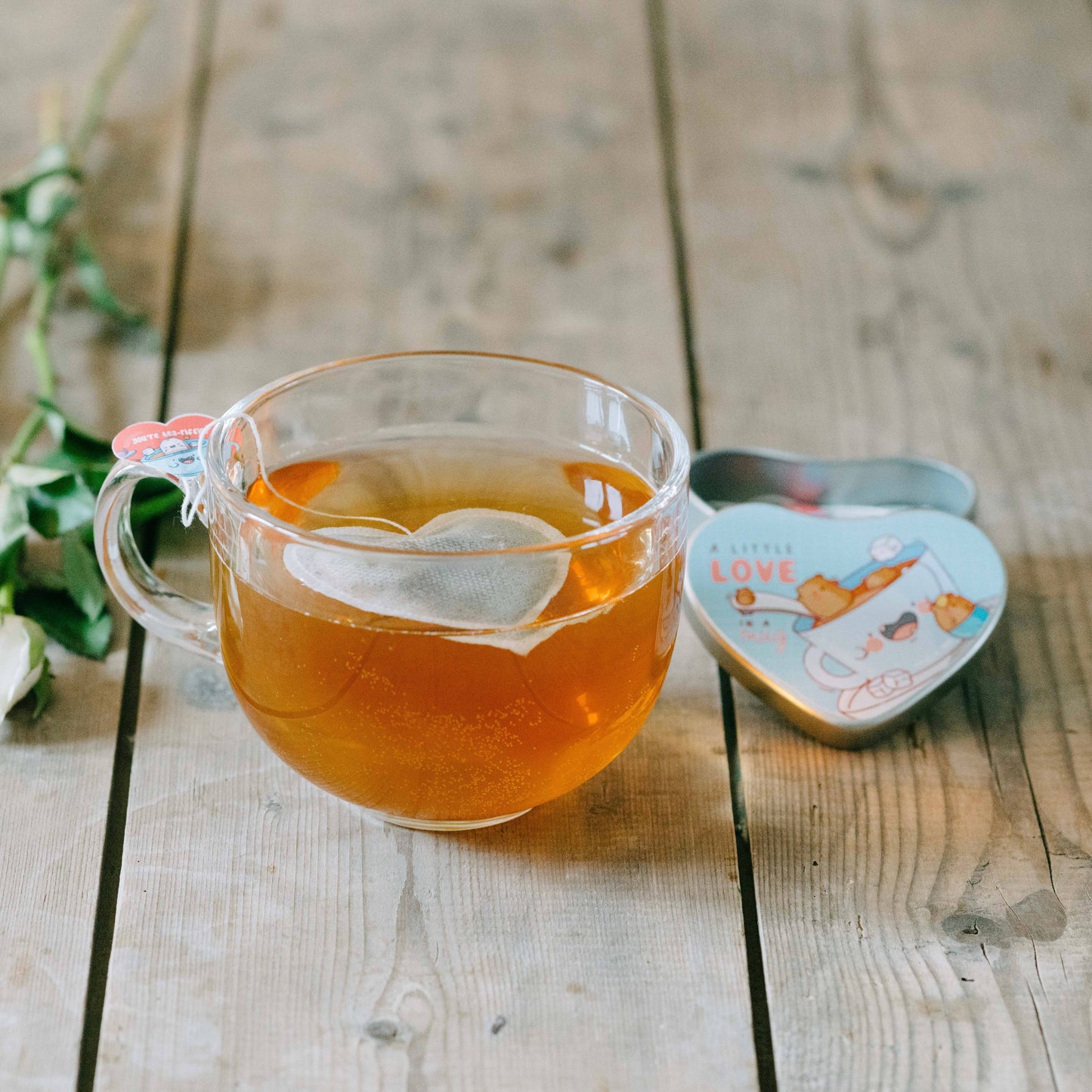 Heart shaped tea bags Tin of 5 Tea Bags - Peppermint Tea