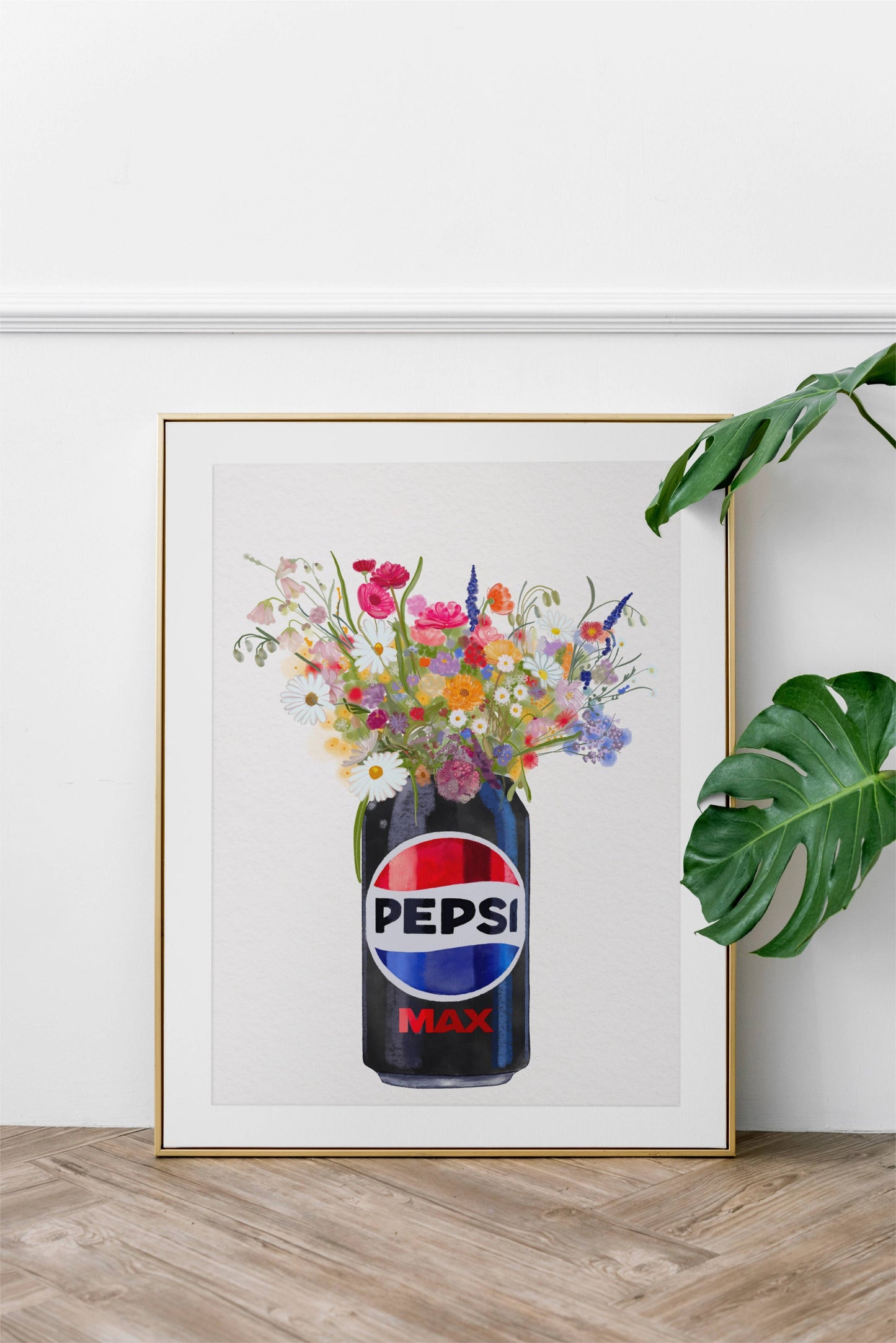 Pepsi Max and Colourful Wildflowers Art Print: A4
