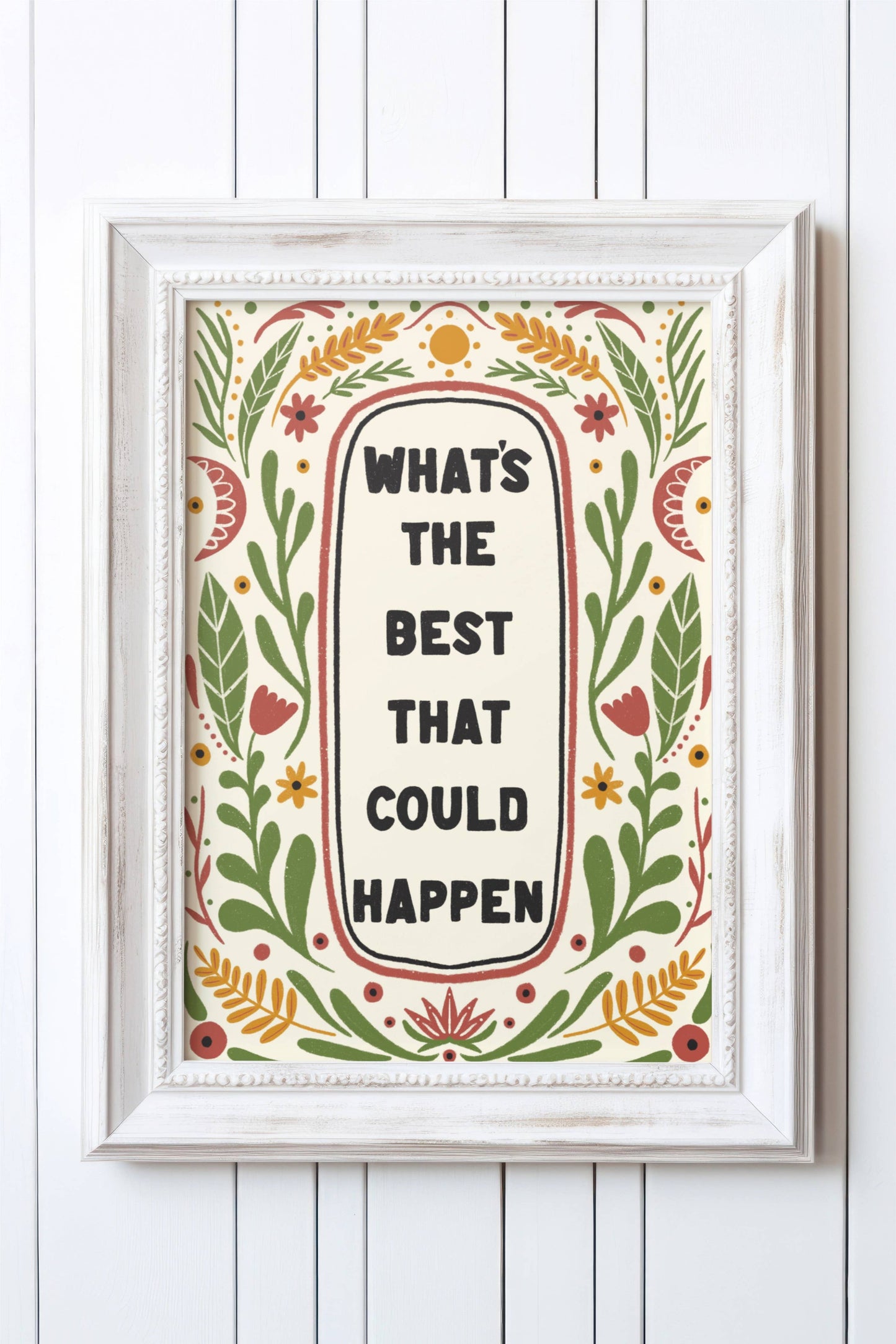 Unframed "What's the best that could happen" Hand Drawn Art print/poster: A4