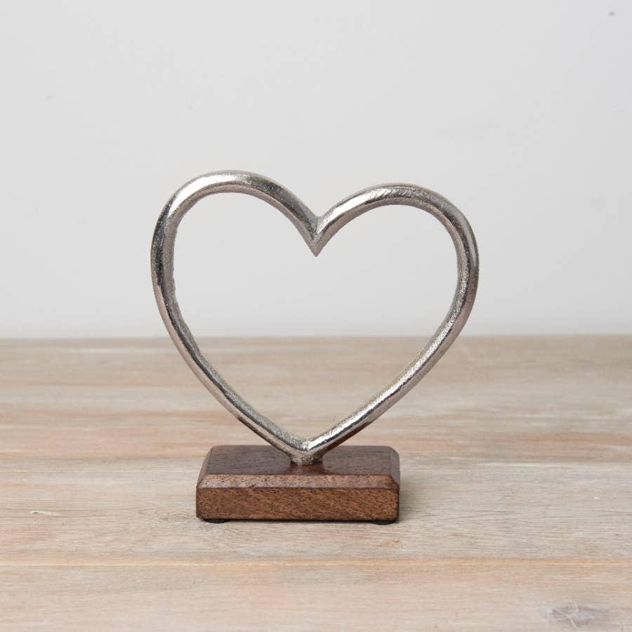 Metal Heart on Base, 17cm