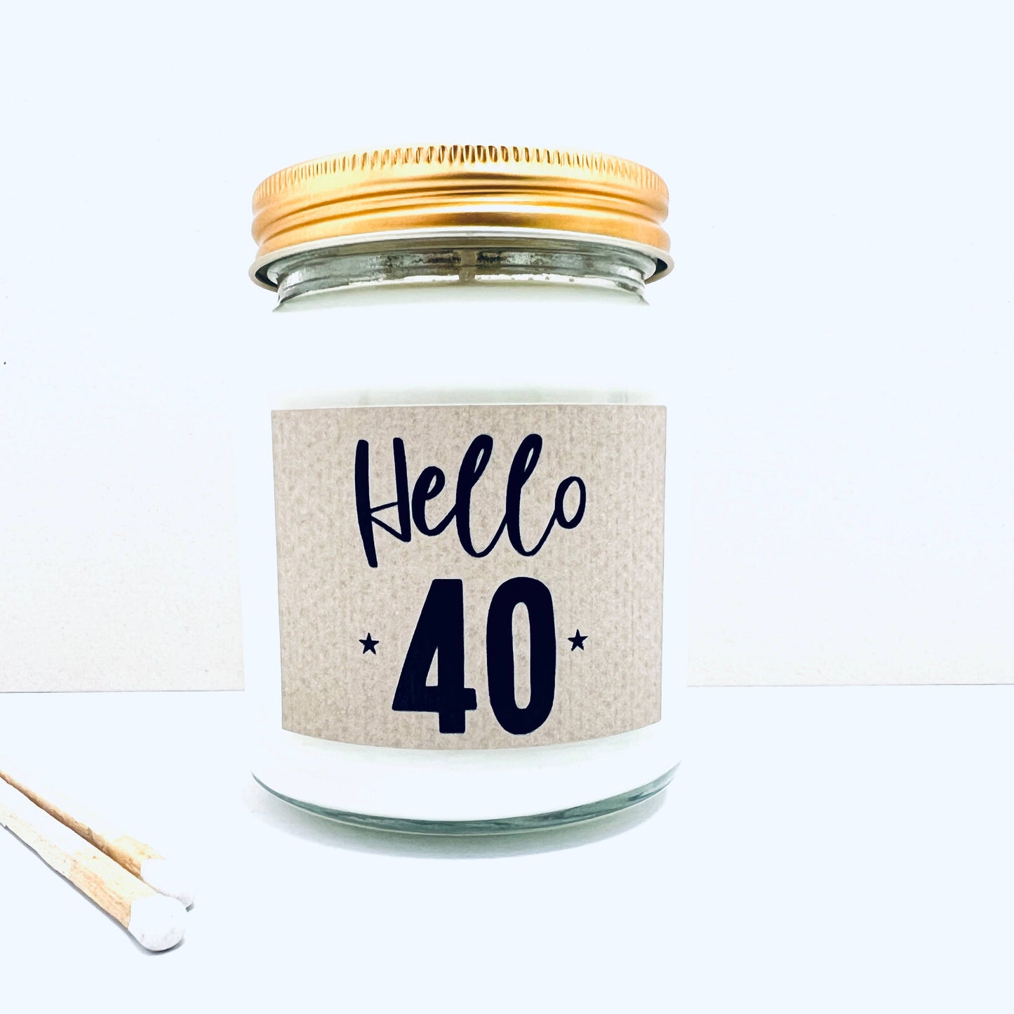 40 Milestone birthday age handmade soy scented candle: Coconut Milk and Sea Salt