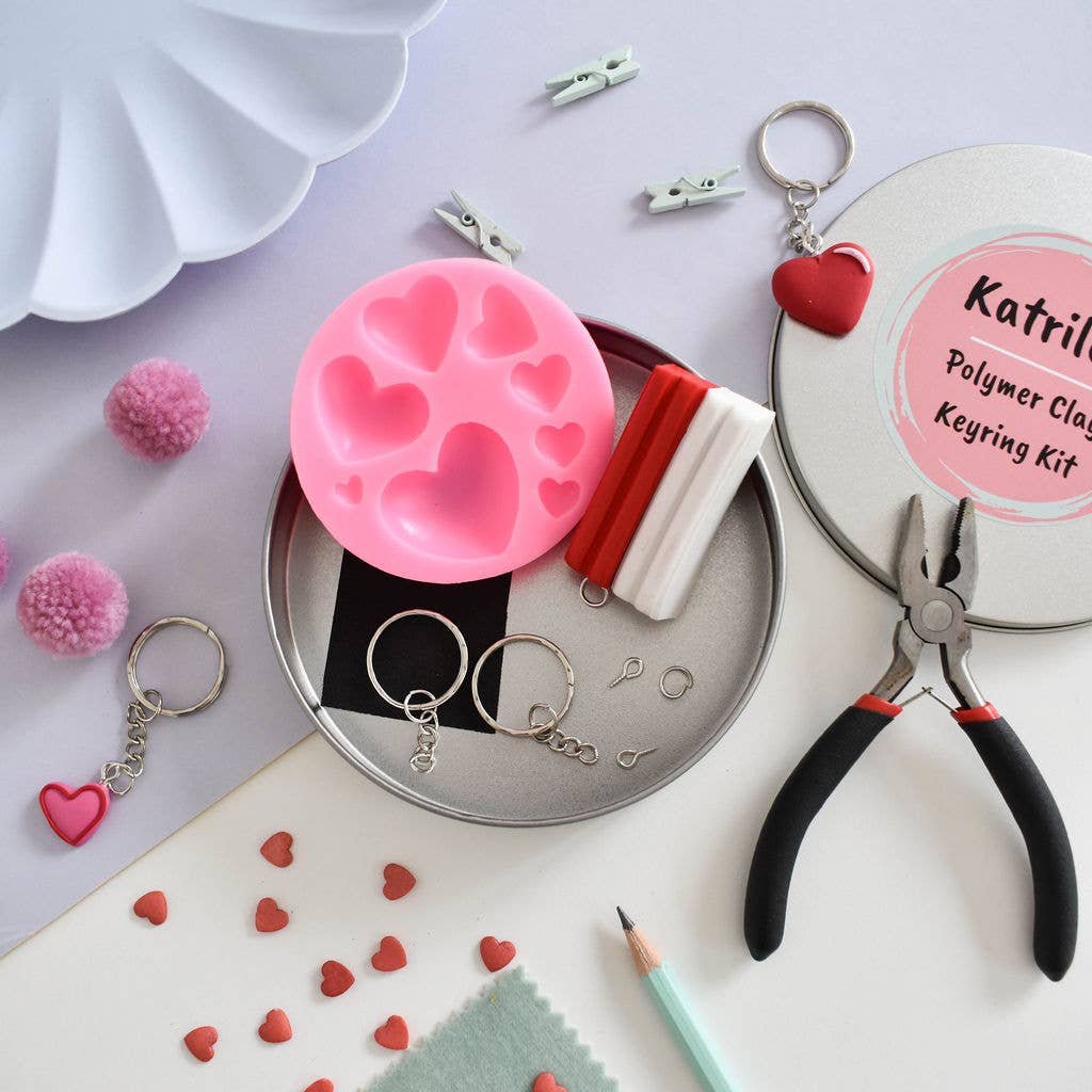 Katrilee Polymer Clay DIY Heart Keyring Craft Kit