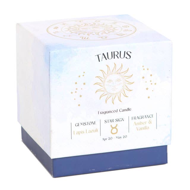 Taurus Amber & Vanilla Zodiac Crystal Candle