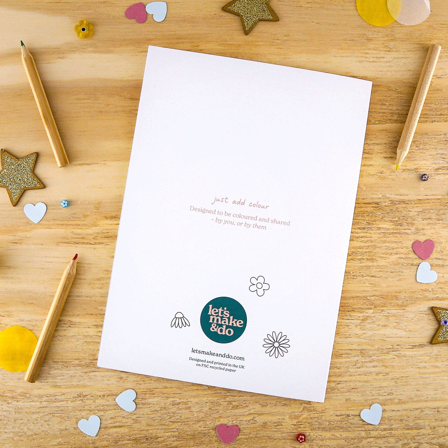 Fill-in Mum Keepsake Card | Just Add Colour Birthday Card for Kids
