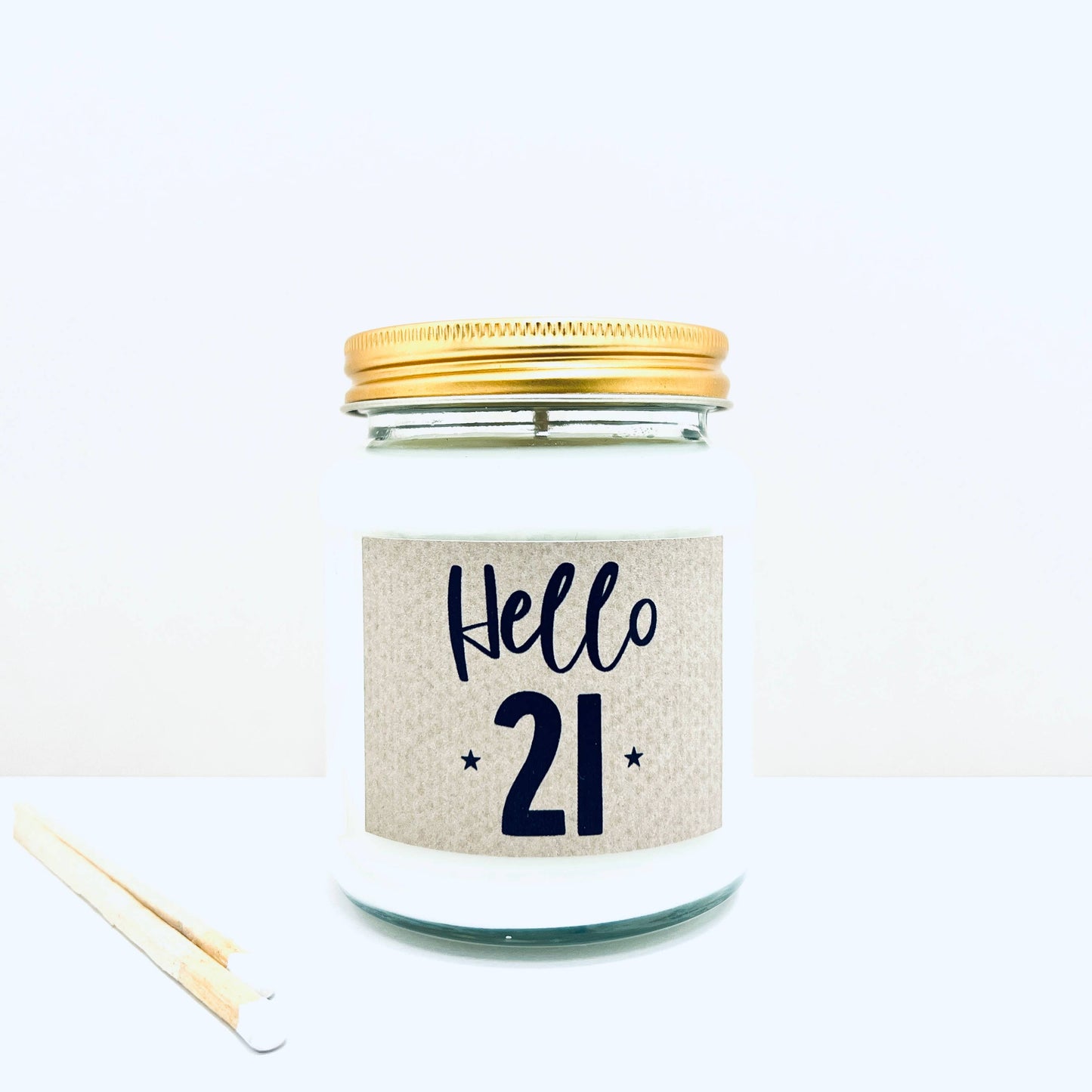 21 Milestone birthday age handmade soy scented candle: Linen and Driftwood