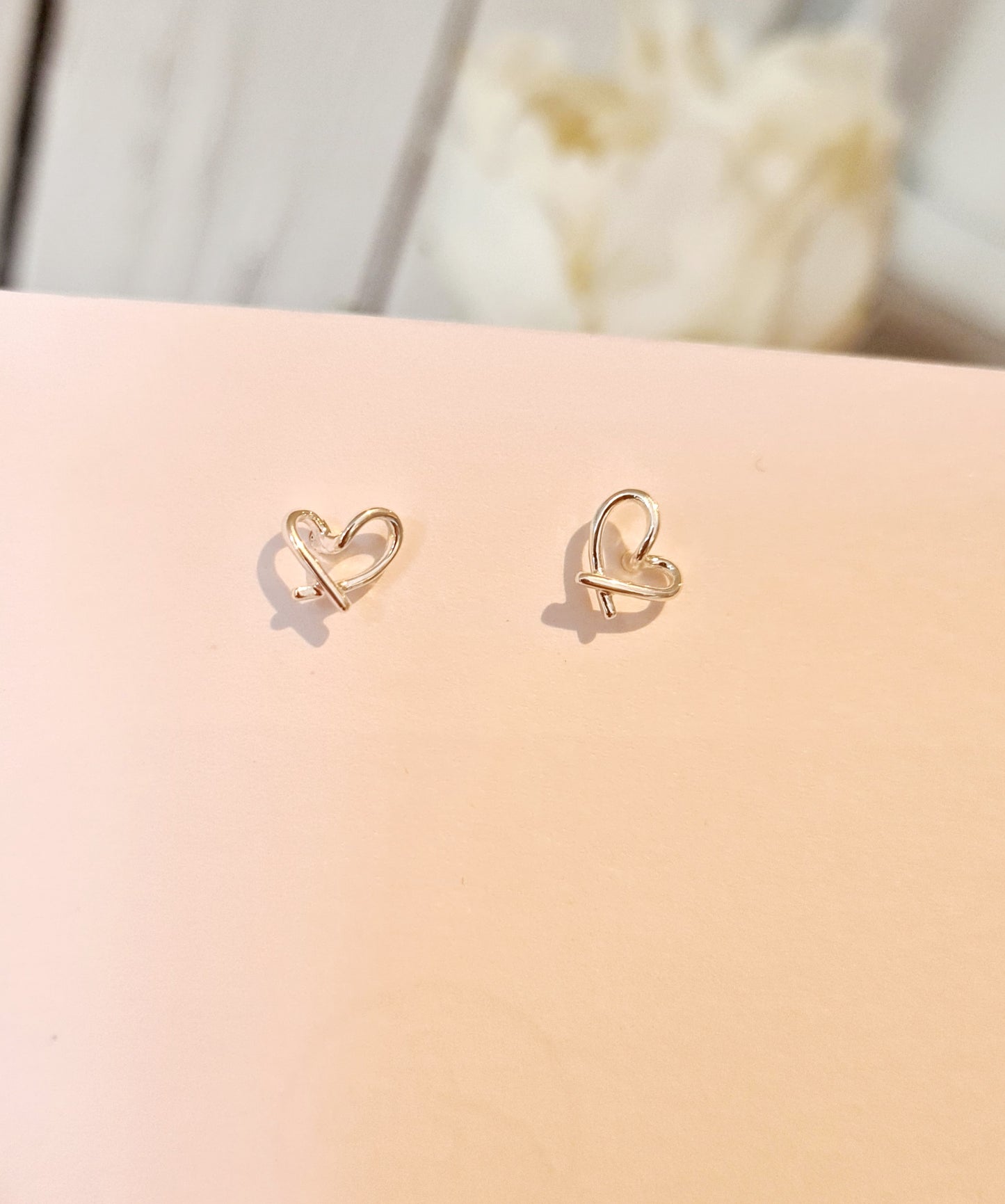 Open Heart 925 Sterling Silver Ear Studs