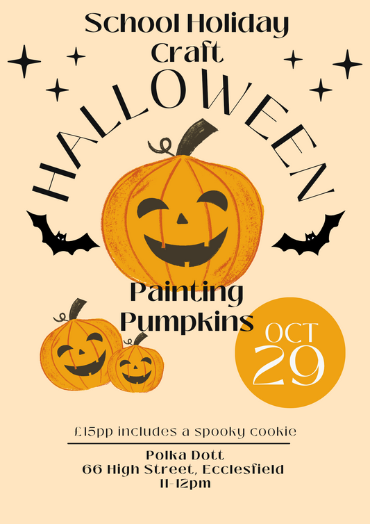 School Holiday Pumpkin Painting Workshop Wednesday 29th October 11-12pm
