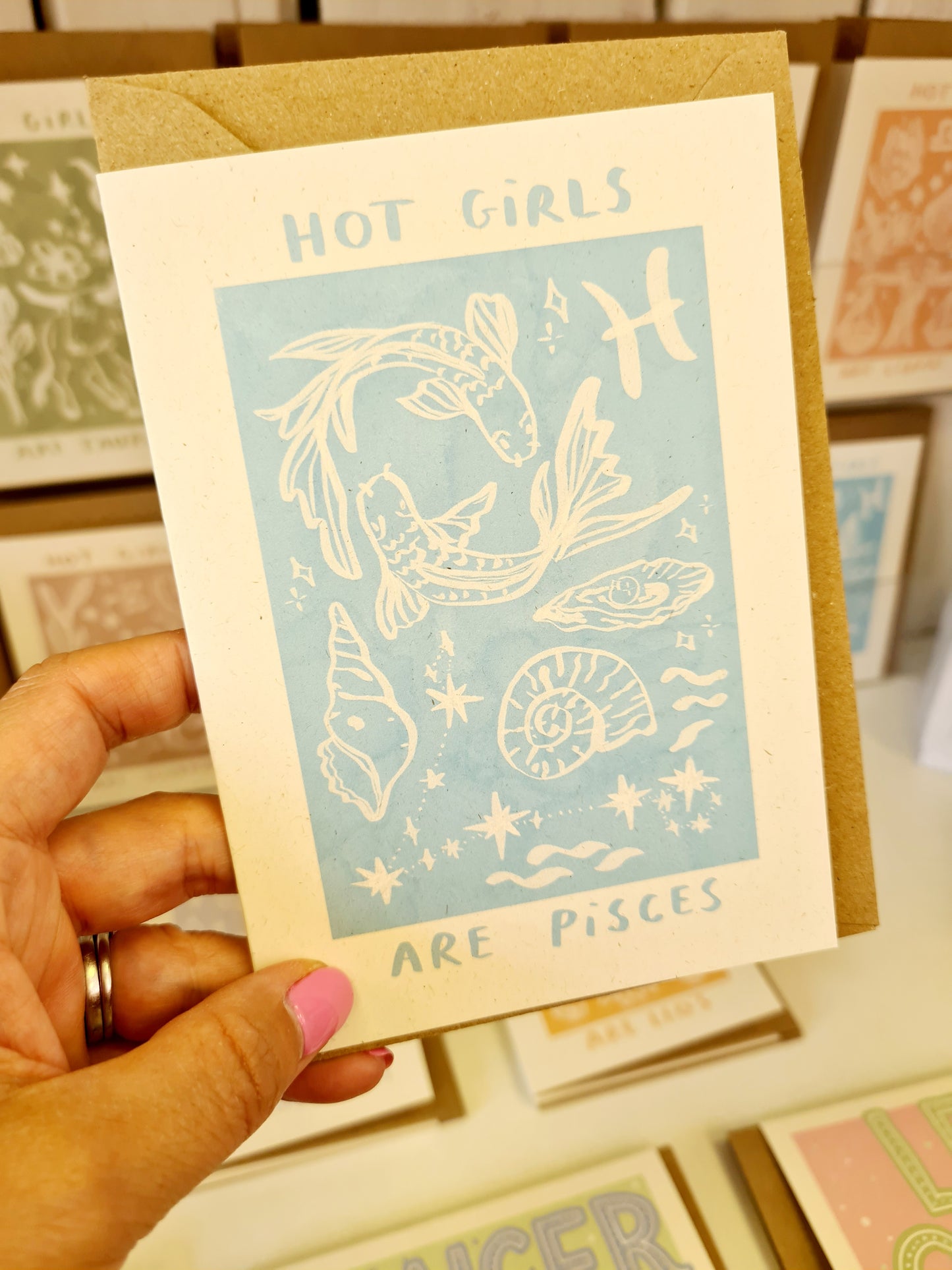 Hot Girls Are Star Sign Cards 5x7/A6 card - Collab X LEA : Naked (No Clasp or Cello) / A6