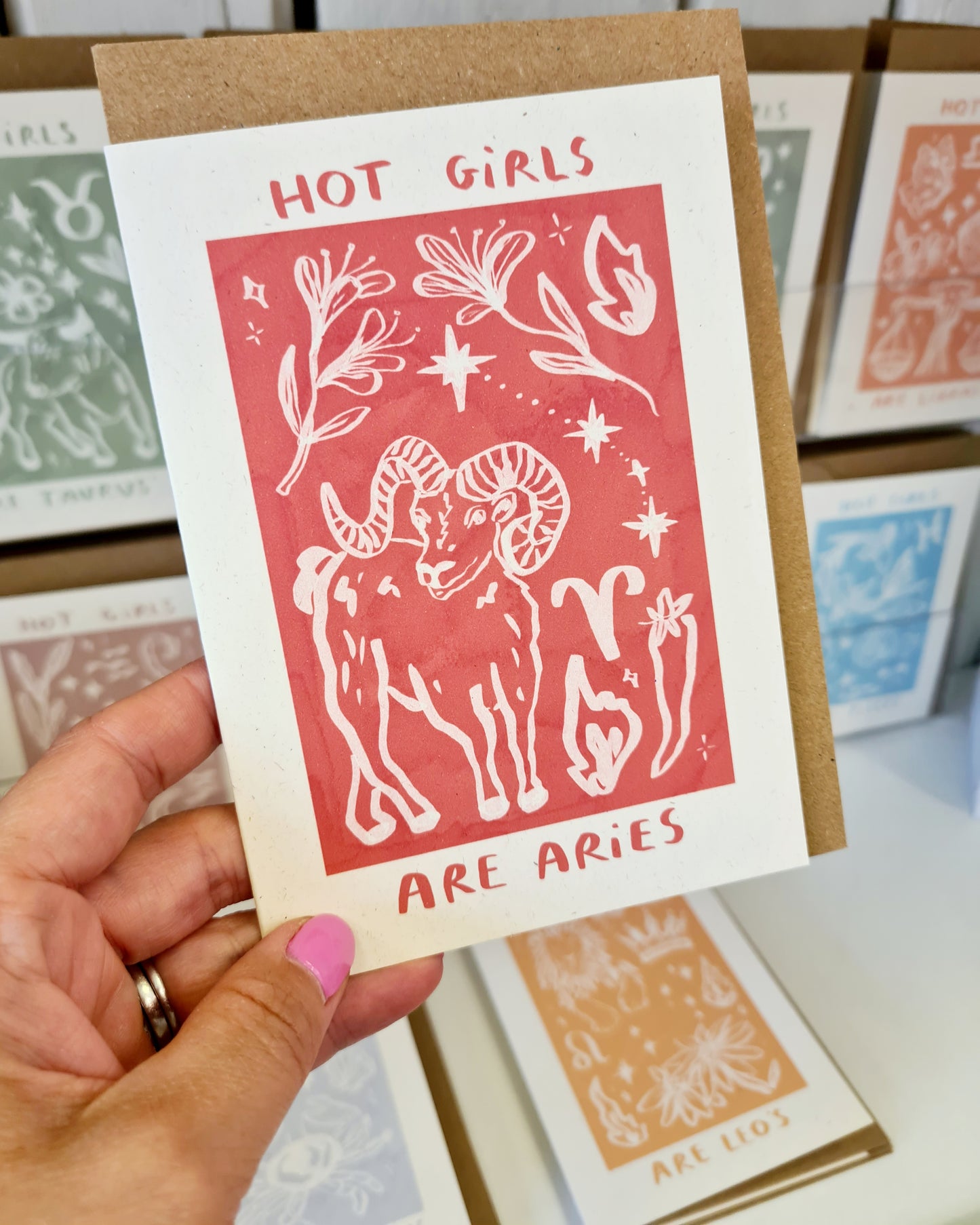 Hot Girls Are Star Sign Cards 5x7/A6 card - Collab X LEA : Naked (No Clasp or Cello) / A6