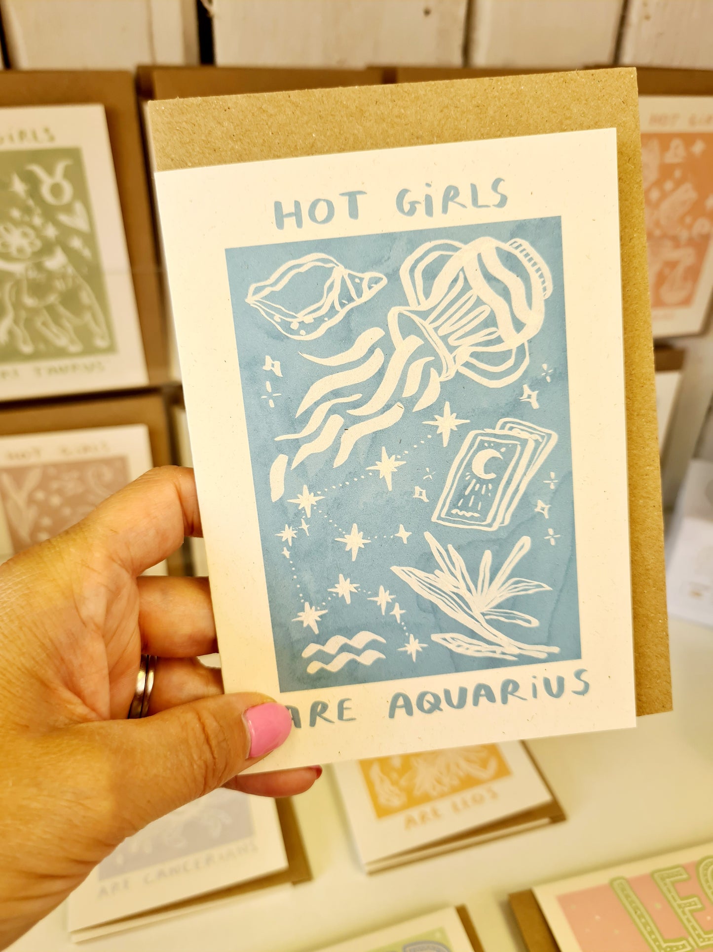Hot Girls Are Star Sign Cards 5x7/A6 card - Collab X LEA : Naked (No Clasp or Cello) / A6