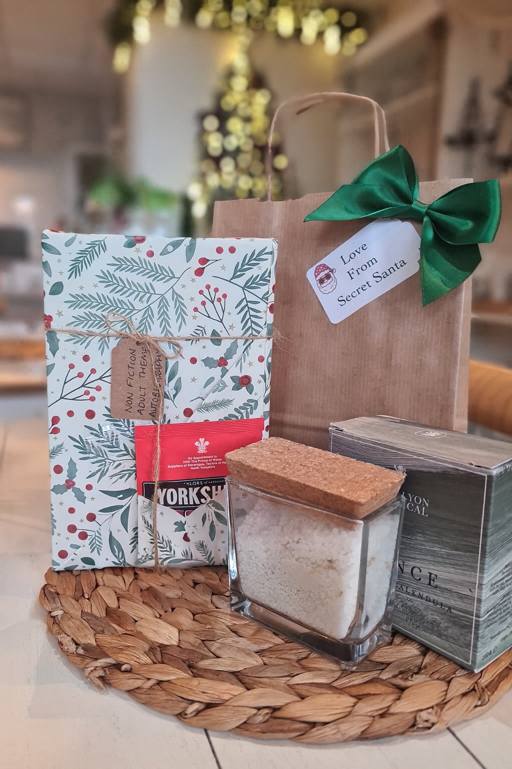 SECRET SANTA- SELF CARE PACKAGE - Mystery Book, Bath Salts and mini candle