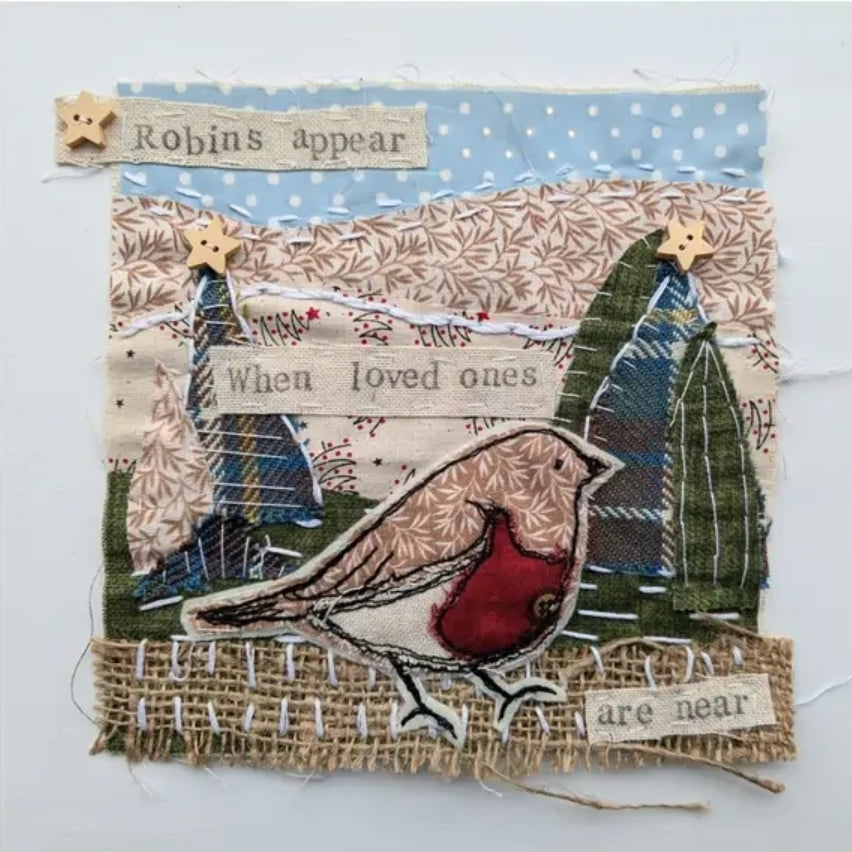 Slow Stitch Robin Collage Workshop Saturday 29th November 12pm - 2pm