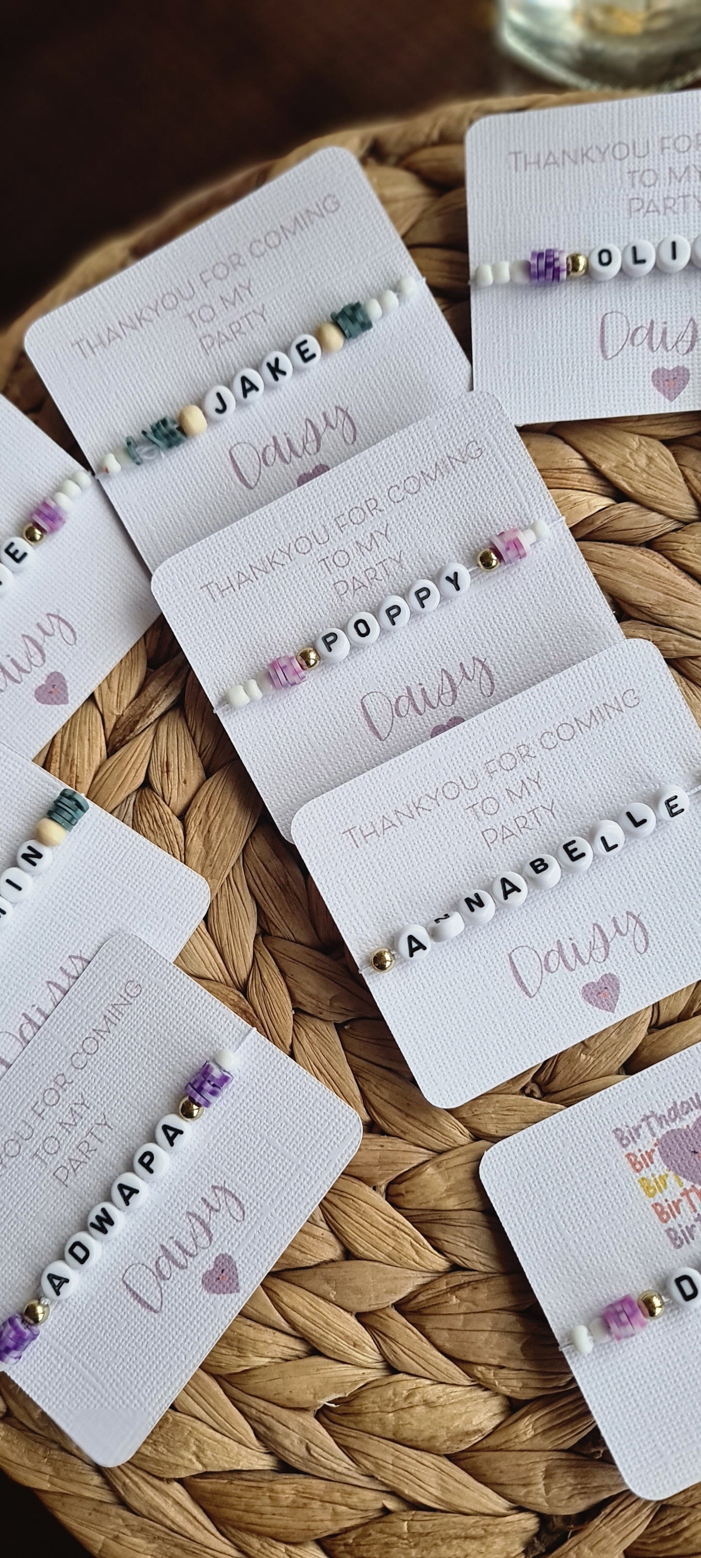 Personalised Party Bracelets