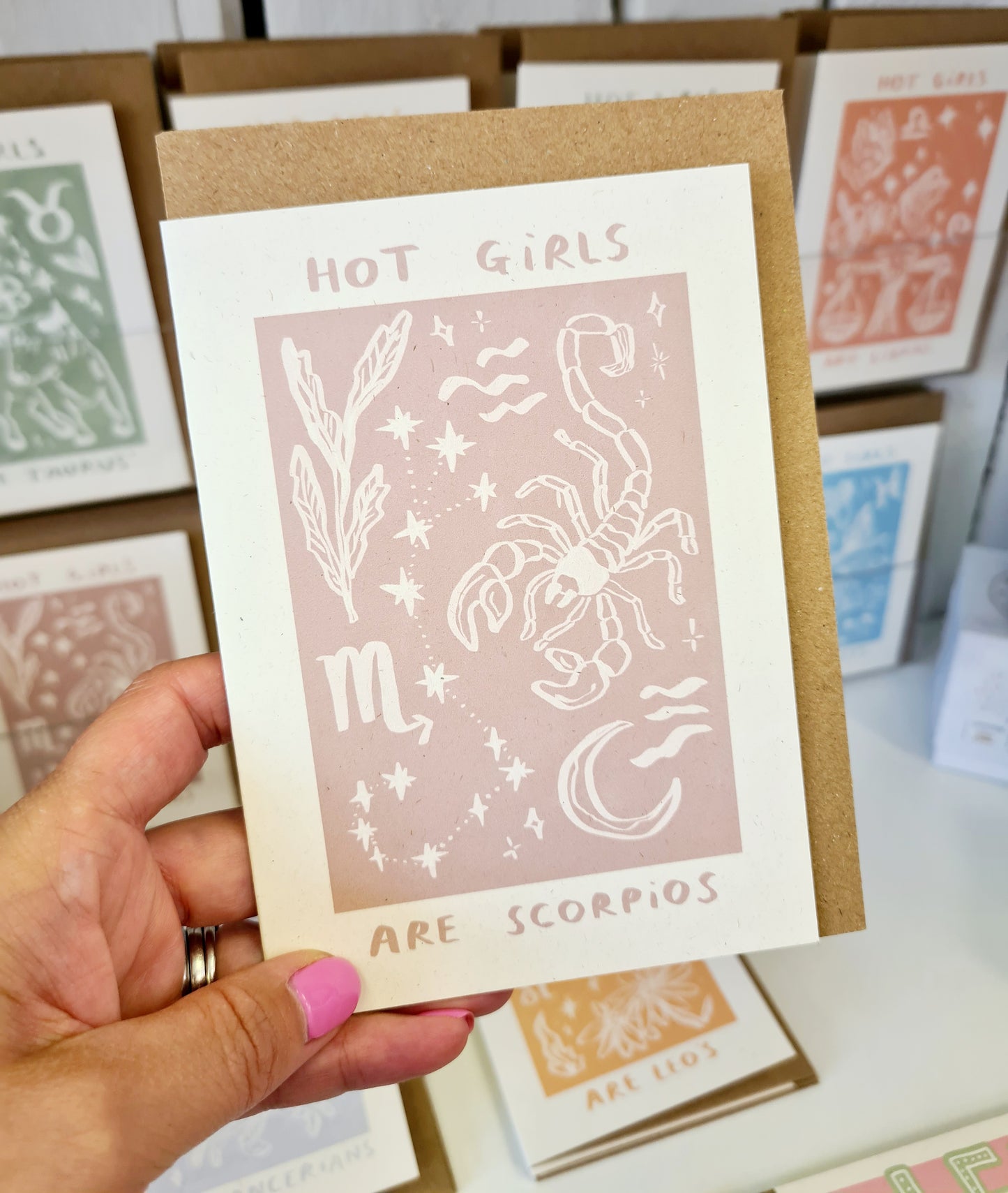 Hot Girls Are Star Sign Cards 5x7/A6 card - Collab X LEA : Naked (No Clasp or Cello) / A6