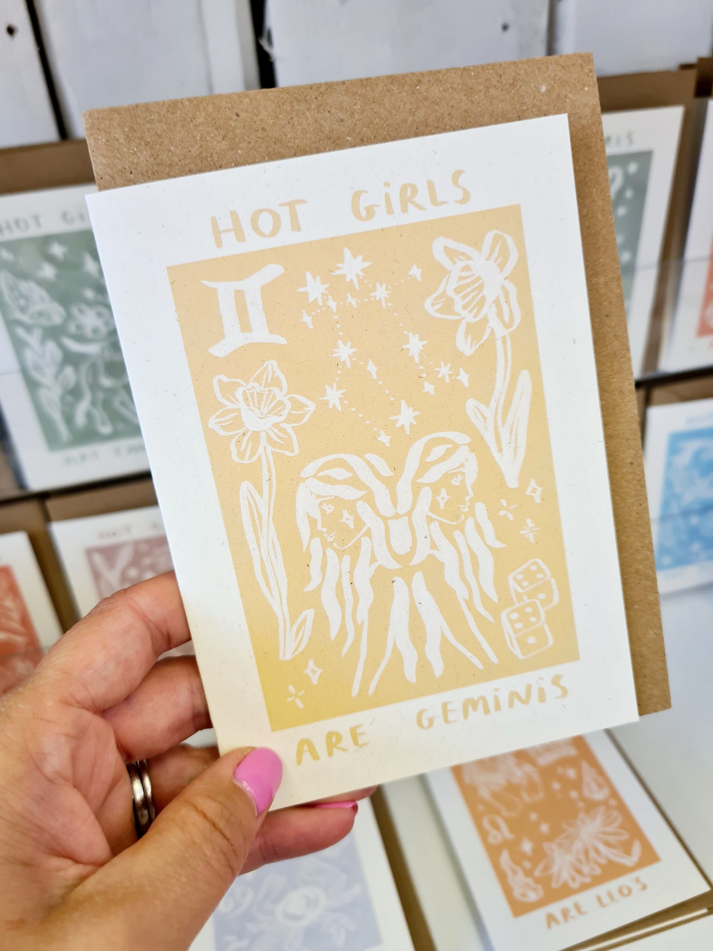 Hot Girls Are Star Sign Cards 5x7/A6 card - Collab X LEA : Naked (No Clasp or Cello) / A6