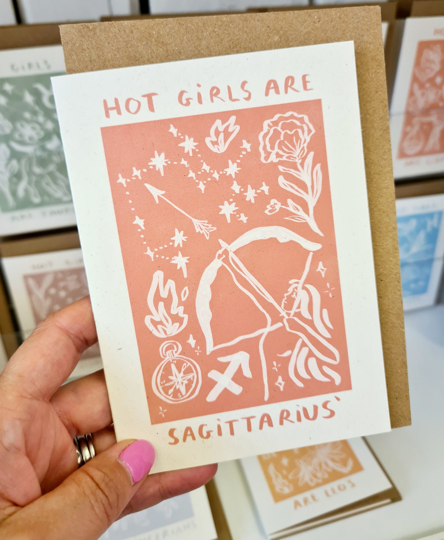 Hot Girls Are Star Sign Cards 5x7/A6 card - Collab X LEA : Naked (No Clasp or Cello) / A6