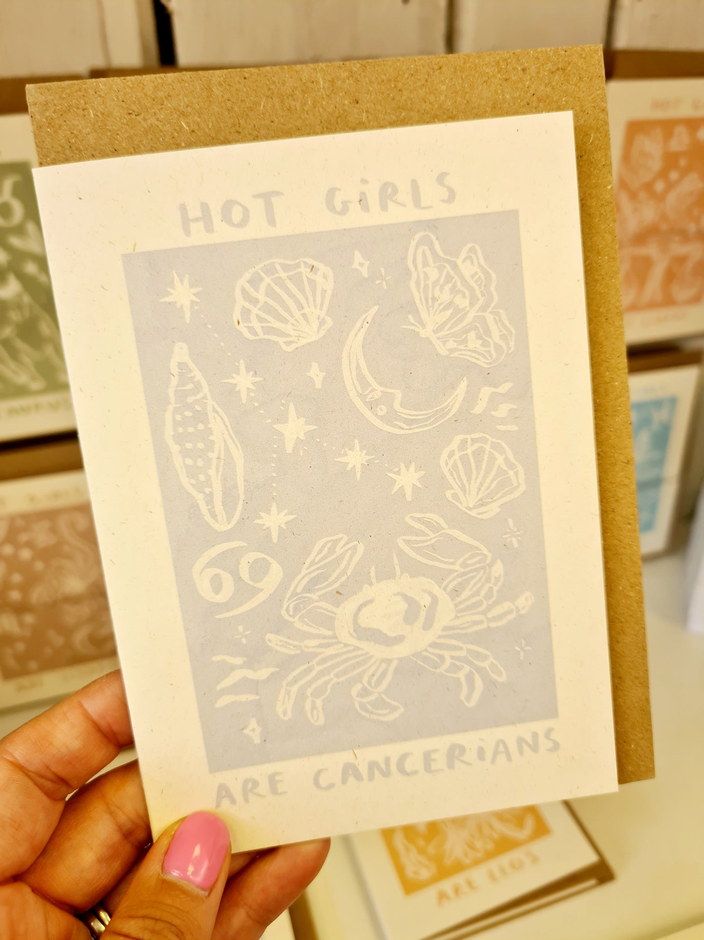 Hot Girls Are Star Sign Cards 5x7/A6 card - Collab X LEA : Naked (No Clasp or Cello) / A6