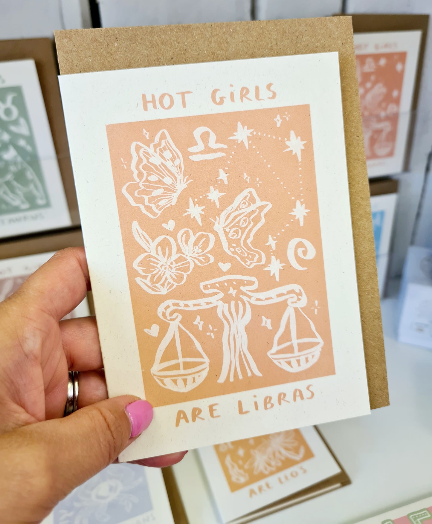 Hot Girls Are Star Sign Cards 5x7/A6 card - Collab X LEA : Naked (No Clasp or Cello) / A6