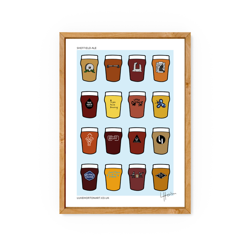 A4 Sheffield Ale - Sheffield Beer Art Print - Luke Horton