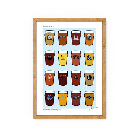 A4 Sheffield Ale - Sheffield Beer Art Print - Luke Horton