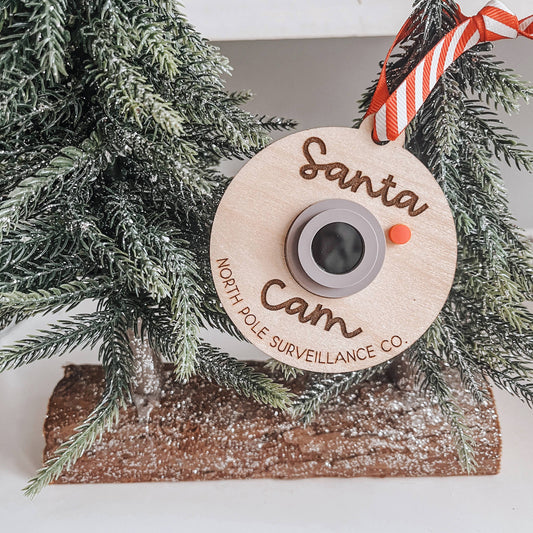 Wooden Santa cam Christmas tree decoartion