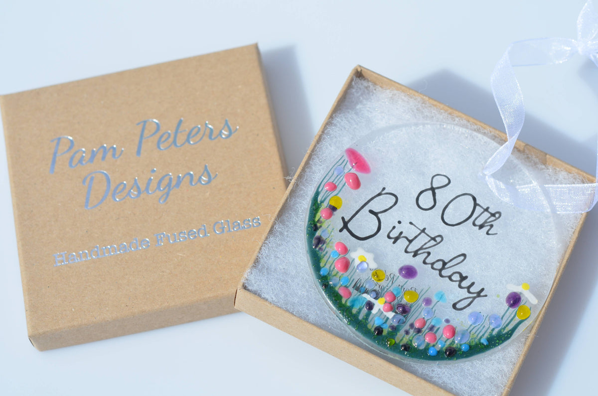 Milestone Birthday Handmade Fused Glass Hanging Decoration '18th Birthday'