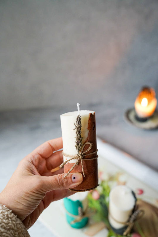 Concrete Soy Wax Candle | Natural Home Decor | Handmade Cand: Brown