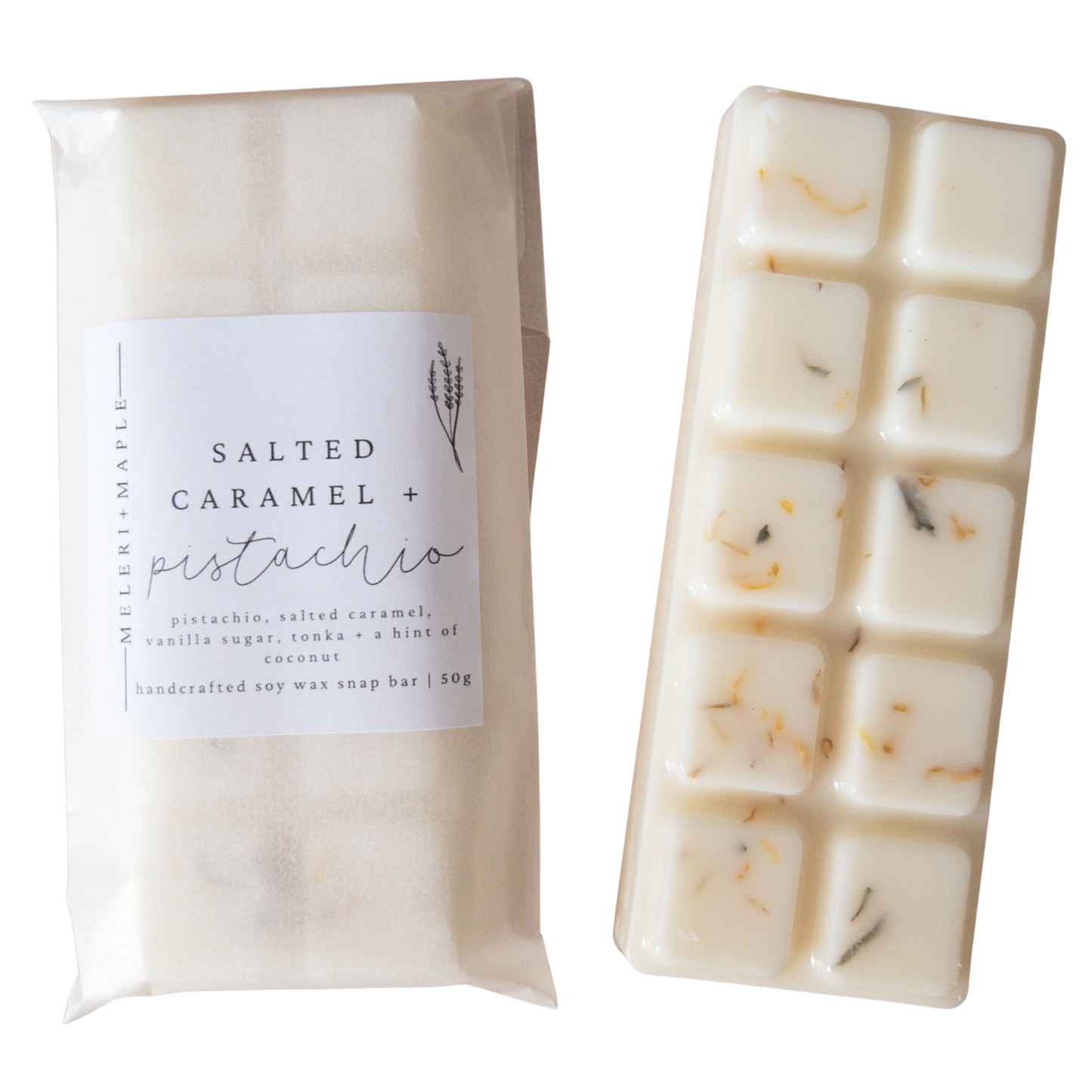 Salted Caramel & Pistachio Scented Snap Bar Wax Melt