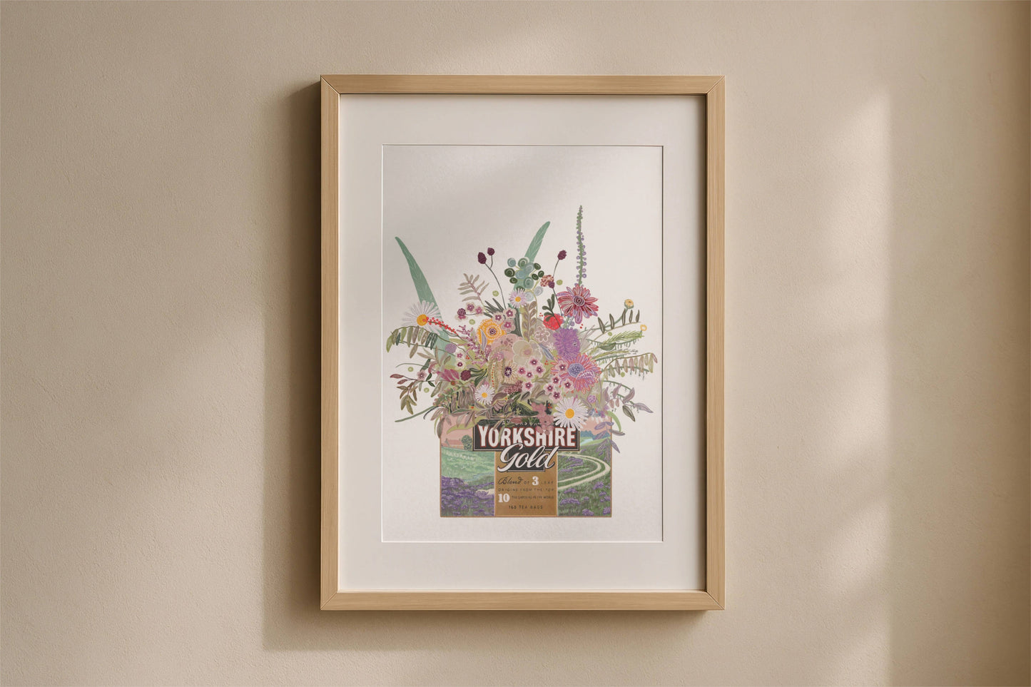 Unframed Yorkshire Gold and Wild flowers Art Print: A4