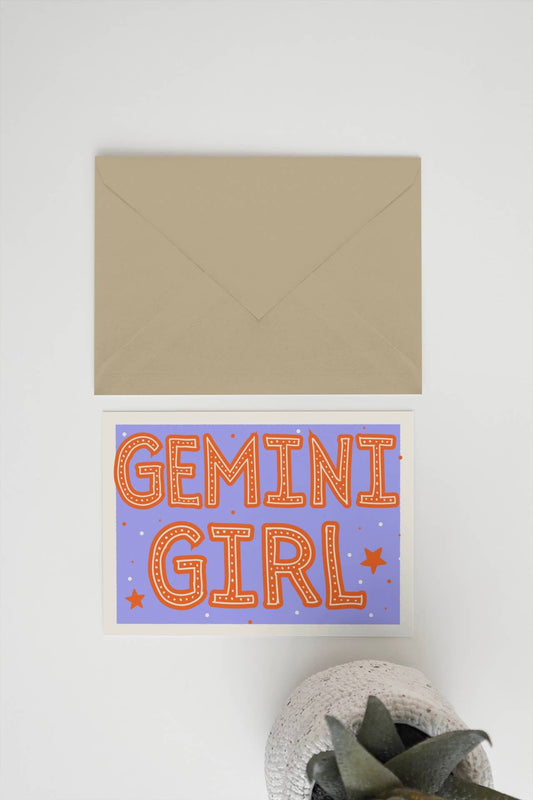 Gemini girl 5x7 card and Envelope