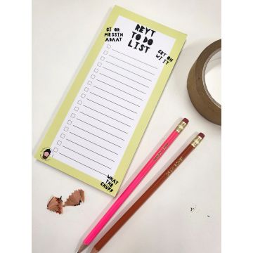 Reyt to do list Notepad - Magnetic Fridge Yorkshire Shopping List - Luke Horton