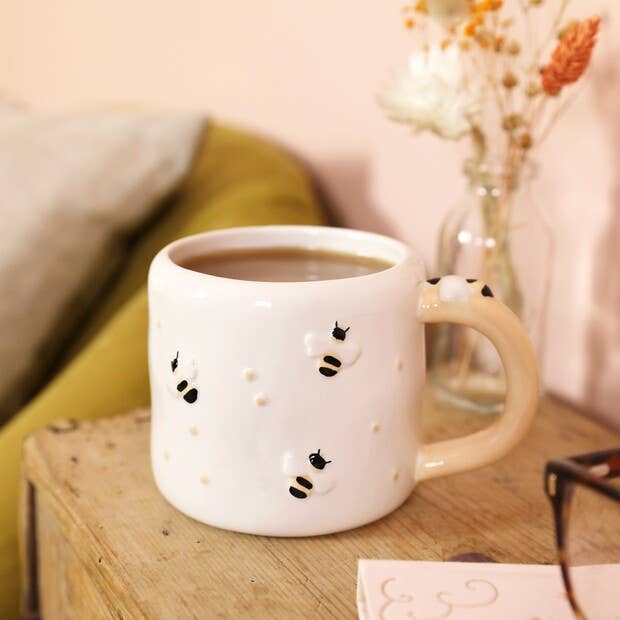 Irregular Ceramic Bee Mug