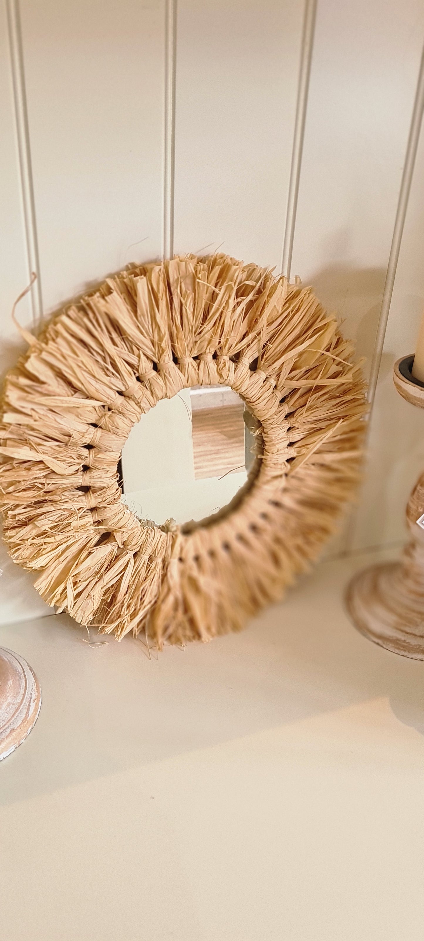 Small Woven Dried Grass Mirror